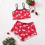 Fongt Sleeveless Gingerbread Man Sling Vest Milk Silk Home Clothing Pajamas Female Autumn Summer Suit-Outfit