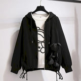 Waffle Cardigan Jacket Women's Zipper Cardigan Hoodies 2022 Spring Autumn Trend Kawaii Coat Loose Casual Baseball