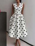 Fongt Wave Dress 2025 Summer Retro New Temperament Slim Dress Female