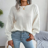 Shooting 2025 Autumn And Winter Casual Lantern Long-Sleeved Knitted Sweater Women's