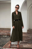 Office Lady Shirt Dress Women Turn-down Collar Long Sleeve Robe Dresses Female Casual Loose Long