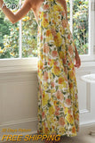 Sleeveless Backless Maxi Dress Summer Women Sexy Floral Sundress Beach Boho Dress Loose Holidy Long Dresses White