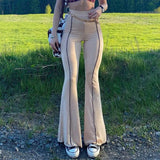 Flare Pants Casual Skinny Elastic High Waisted Sweat