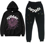 Fongt Men's And Women's Sp5der Spider Web Set 555555 Sportswear Sweater Jogging Pants