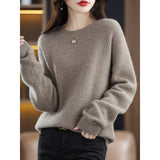 Fongt Round-Neck Cashmere Sweater Women's Woolen Woolen Woolen Sweater In Autumn And Winter