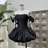 Sweet Salty Chick Wind Belt With Fish Bone Bra Thigh Thighs Super Short Dress With Bottom