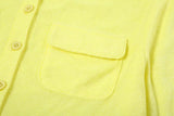 Yellow Terry Cardigan And Shorts Set-Outfit