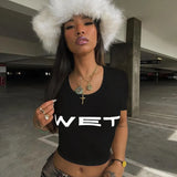 Fongt Short-Sleeved Print Thin Top 2024 Summer New Hottie Embilly T-Shirt
