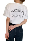 Fongt New 2024 Korean Version Simple Back Letter Print Short-Sleeved T-Shirt Women's Loose Round Collar With A Bottom