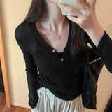 Long Sleeves, Slightly Penetrating Top Girl Autumn, New Korean Style Minority Loose Pullover Sweater Ins-Outfit