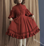 Fongt COS Suit New Long-Sleeved Loose Button-Collar Lace Lantern Sleeve Decoration Lolita