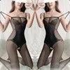Night Vows Transparent Lingerie Free From Temptation Sexy Black Open Stockings Women Passion Body Net Uniform