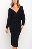 Wrap Side Slit Sweater