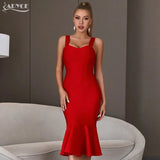 2022 New Summer Women Black Bandage Dress Sexy Spaghetti Strap Sleeveless Bodycon Club Celebrity Evening Party Lady