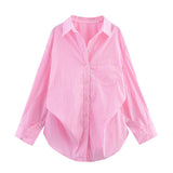 Fongt New Bat Sleeve Loose Striped Shirt 3067105