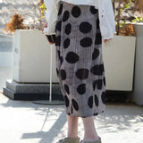 Fongt Fold Design Black Wave Half-Dress Skirt Thin Temperament Slackness Half Skirt Fashion
