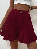 Fongt Women's Summer Wearing Casual Broad Legs Loose Shorts 2025 Summer New Women's High Waist Shorts