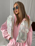 Fongt Cotton Hooded Jacket Women's Autumn And Winter Warm Version Of The Handsome Broad Sleeveless Hooded Top