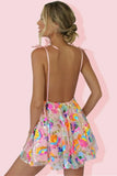 Chic Suspender Sequined Backless Mini