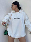 Fongt Letter-Print Hooded Hooded Loose Version Of Multi-Color Lazy Trend Trend High Street Tide Brand