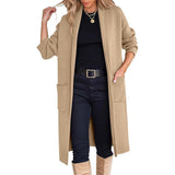 Fongt Women's New Autumn And Winter Fashion Women's Long Hair To Open The Jacket