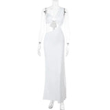 Fongt Spring 2025 New Fashion Style Sexy Irregular Shoulder Belts Empty Dress