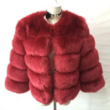 Fongt Fever Imitation Fox Fur Coat Women's Short-Sleeved Fur Coat