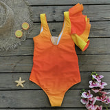2025 New One-Piece Swimsuit Women Two-Piece Set Of Gradient One-Shoulder Double-Edged