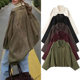 Fongt Women's 2025 New Bat Sleeve Loose-Fitting Velvet Bomber Jacket Jacket