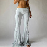 Stretch Flare Solid Fashion Flares