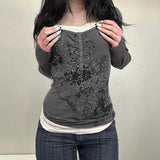 Fongt Prints Two Basic Long-Sleeved Hottie Bottom T-Shirt Top 2025 New Batch