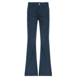 Fongt 2025 Retro Style Low-Waisted Denim Micro-Speaker Simple Casual Trousers Street Personality Hottie Women's Clothing