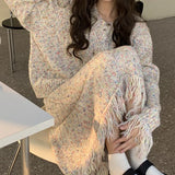 Fongt Korean Socialite Wind Autumn And Winter New Color Tassel Caridan Sweater High Waist Show Thin Knit Skirt Woman-Outfit
