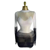 Fongt Autumn New Multi-Colored Hollow Knitted Dress Personality Loose Beach Sunscreen Women Straight
