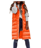Fongt New Fashion Casual Solid-Colored Hooded In Sleeveless Sleeveless
