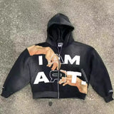 Fongt Shi Loose TAM ART Niche Shirt Wearing Handsome Short Hooded Top