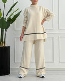 Fongt 2025 New Solid Color Casual Blouse Loose Comfortable Design Micro-Thorn Trousers Set Woman