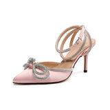PU Sandals Women Pointed Clear Crystal Cup High Heel Stilettos Sexy Pumps Summer Shoes Peep Toe Women Pumps Size