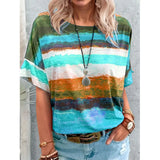 Fongt Women's Clothing 2025 New Summer Gradient Girl Short-Sleeved T-Shirt