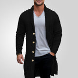 Fongt Men's Men's Long Knit Shirt Coarse Needle Twisting Shirt Sweater Woven Coat