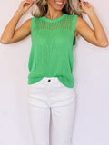 Fongt Needle Woven Dry Breathable Tuk Hollow Loose Leisure Knitting Vest