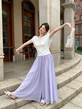 Fongt Xixi 2025 Summer Temperament With High Waist Chiffon Leisure Loose Broad Leg Trousers Skirts 85191
