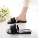 Fongt Slippers Women's Summer Flat Bottom 2025 New Fairy Wind Korean Version With Skirt Small Fragrant Wind Flat Bottom One-Word Drag