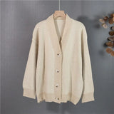 New 2022 Fashionable Elegant Oversized Striped Cardigans Knitted Vintage Women's Autumn Winter Sweater Tops