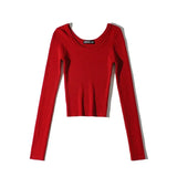 Women's Knitted Long Sleeve Solid Sweaters New Sexy Skinny Double O-neck Bottoming Knitwear 2021 Autumn Ladies Sexy Chic