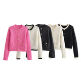 Fongt Spring Button Knitted Cardigan Coat Small Scented Women's Sweater 6427034
