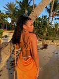 Orange Spaghetti Strap Slim