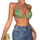 Fongt Sales Sexy Handmade Radiant Leaf Neck Strap Vest Top Women