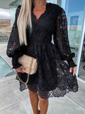 Fongt New Sexy Hollow Water-Soluble Lace Lace Temperament Commuter Dress