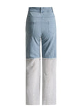 Australian Niche Brand High-Rise Straight Trousers 2025 New Personality Design Stitching Mesh Yarn Diamond Jeans